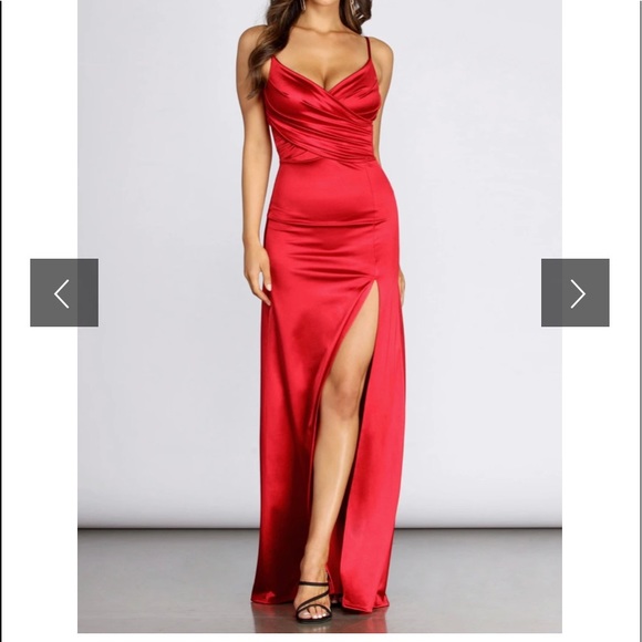 Windsor Dresses & Skirts - Formal High Slit Satin Dress